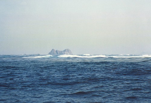 Castle Rock, surrounded with white water